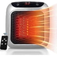 thumbnail image 1 of Portable Heater, 800W Ceramic Plug in Heater, Space Electric Fan Heater with Remote Control, 12H Timer, LED Display, 2 Heat Setting, 1 of 5