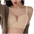 thumbnail image 6 of Feancey Plus Size Wireless Bras for Women Adjustable Strap Everyday Bra High Support Push up Bralette Seamless Casual Brassiere Khaki 4XL, 6 of 6