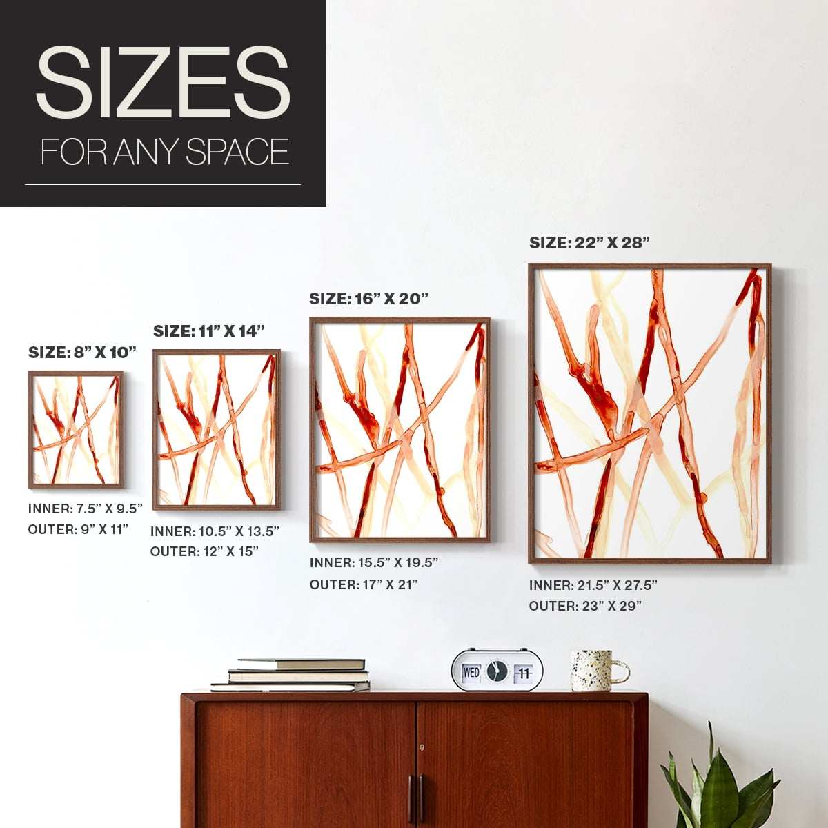 Runnel VI Framed Print in Brown Solid Wood Framed Print No Nail Hanging