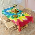 thumbnail image 3 of Colorful Tie Dye Mandala Pattern Rectangle Tablecloth 60"x102",Waterproof Polyester Rectangle Table Cloth, Wipeable Spillproof Polyester Tablecloth for Dining, Camping, Indoor and Outdoor, 3 of 6