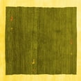 thumbnail image 1 of Ahgly Company Machine Washable Indoor Square Abstract Yellow Contemporary Area Rugs, 4' Square, 1 of 4