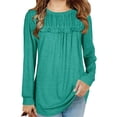 thumbnail image 2 of Long Sleeve Kids Children Solid Flared Shirt Girls Tops, 2 of 5