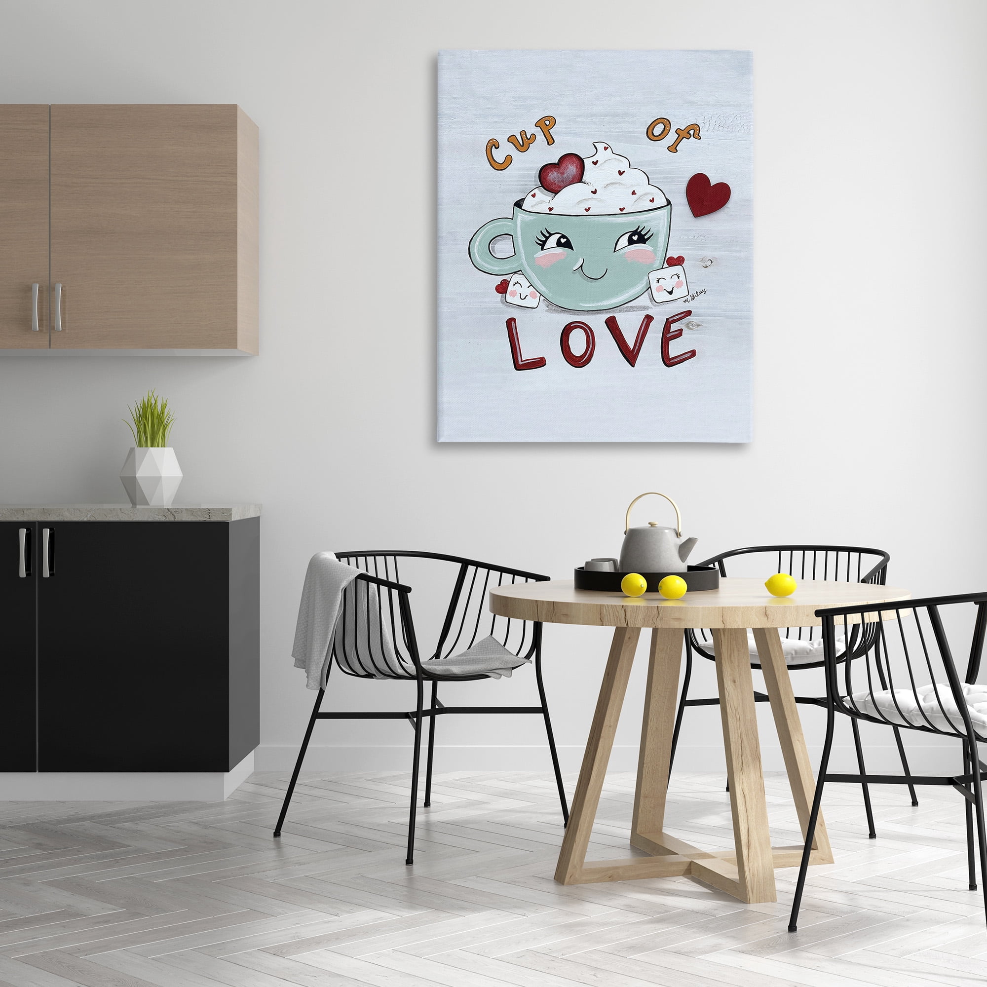Stupell Industries Smiling Cup Of Love Food & Beverage Painting Gallery Wrapped Canvas Art Print Wall Art, 36 x 48