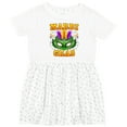 thumbnail image 3 of Inktastic Mardi Gras with Green Masquerade Mask Girls Toddler Dress, 3 of 5