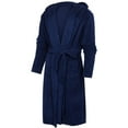 thumbnail image 5 of Capreze Men's Wrap Robe Long Sleeve Bath Robes Hoodie Dressing Gown Full Length Pajamas Fleece Nightwear Navy Blue 5XL, 5 of 7