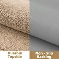 thumbnail image 3 of OEAKAY Textured Plush Beige Microfiber Bath Mat, 24"x43", Non-Slip and Absorbent Bathroom Rug, Machine Washable, Quick Drying Shower Floor Carpet, 3 of 7