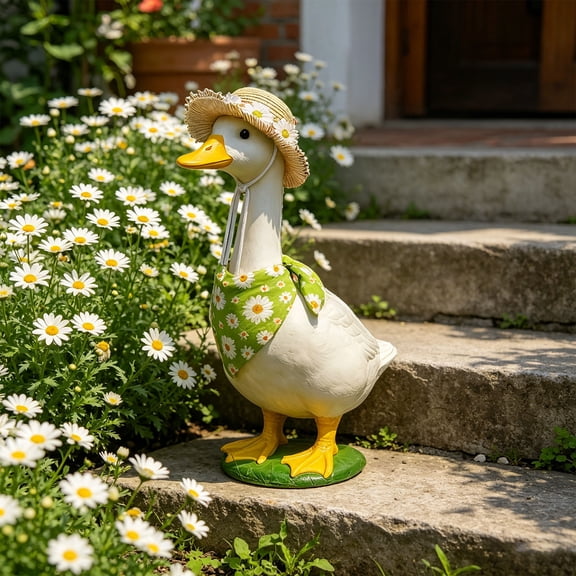 AuroraX Porch Goose Clothes Set 23" 17 19 inch Goose Outfit for Plastic Goose Set with Hat and Scarf Summer Fall Lawn Garden Decor Outdoor Porch Goose Accessories Green