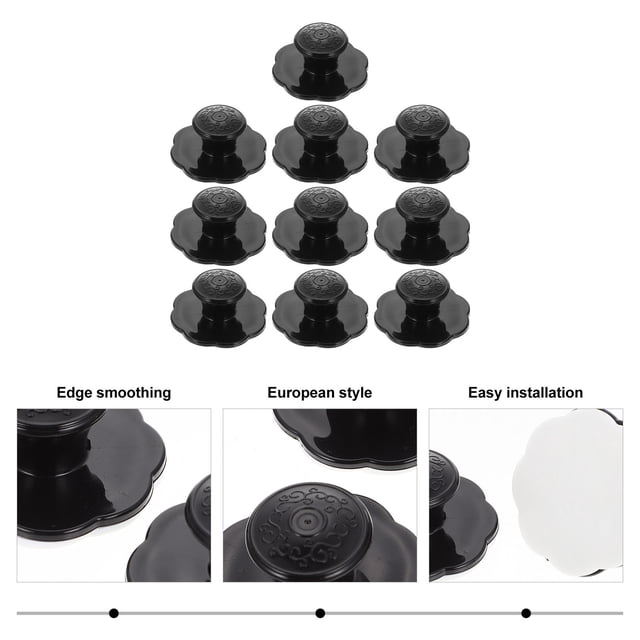 KAKOWELY 10Ud Adhesive Knobs Negros Para Gabinete Con Resistente Y Elegante Para Uso En Hogar
