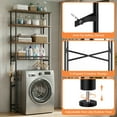thumbnail image 2 of Bonhappy Over the Toilet Storage Shelf, 4-Tier Bathroom Organizer Rack, Space Saver Stand with Deep Wire Basket & Adjustable Feet, Brown, 2 of 7