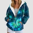 thumbnail image 2 of GEWSEY Women Butterfly Graphic Hoodies Y2K Full Zip Up Long Sleeve Fall Sweatshirts Drawstring Jackets (Light Green, XXL), 2 of 7