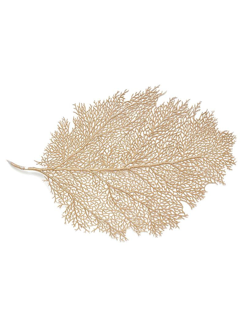 Harman Metallic Leaf Placemat14 x22 Wipes Clean Copper Rose Gold