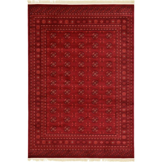 Unique Loom Tekke Over-Dyed Torkaman Area Rug 7' x 10' Rectangle Red/Burgundy