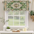 thumbnail image 3 of 2 Panels Green Boho Valance for Windows, Vintage Ethnic Tribe Southwestern Light Filtering Kitchen Curtains, Rod Pocket Window Treatment Curtain Valances for Living Room Bedroom, 54"x18", 3 of 9