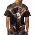 thumbnail image 4 of LAOLIUSN Funny USA Bald Eagle T-Shirt American Flag Style Graphic Tee Shirt，S-4XL, 4 of 7