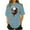 Blue-shirts, variant on Inverlee Womens Short Sleeve Plus Size Tees Summer Trendy Gothic Floral Print Tops Casual Loose Fit Pullover Tshirts