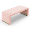 thumbnail image 3 of 47.2'' Width Ottoman Bench, Modern Upholstered Sherpa Fabric End of Bed Bench, Shoe Bench Footrest Entryway Bench Coffee Table for Living Room Bedroom, Pink, 3 of 7