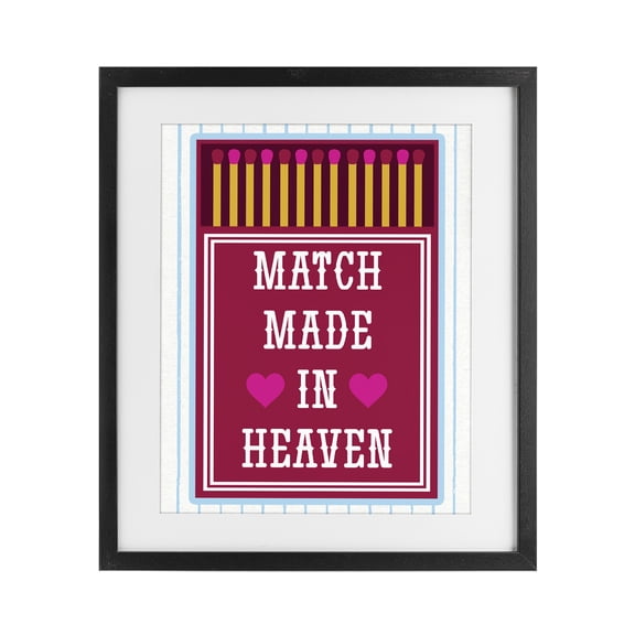 Stupell Industries Vintage Match Made In Heaven Black Framed Print Under Glass, design by Lil' Rue
