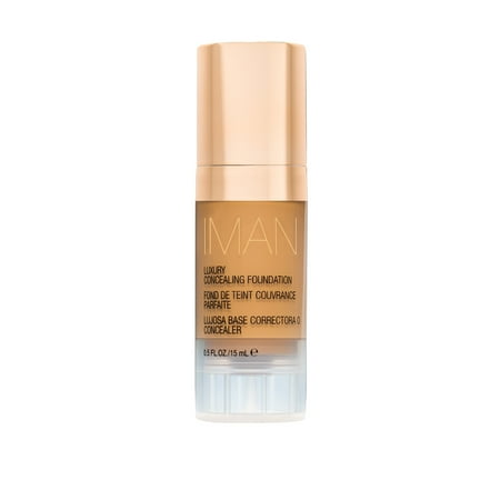 IMAN Cosmetics Luxury Concealing Foundation, Medium Skin, Clay 1, 0.5