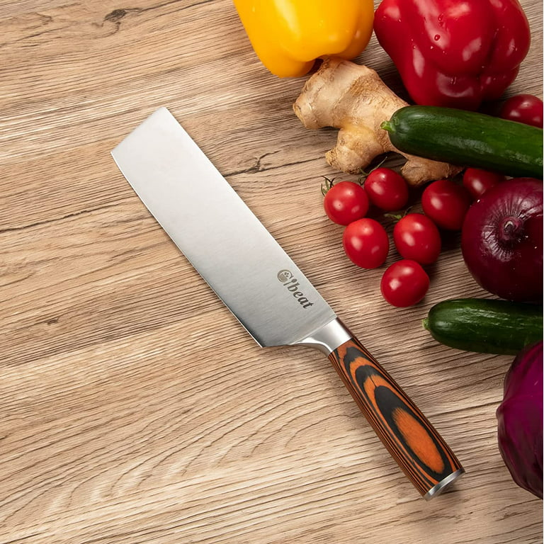 IBEIKE 7-Piece Kitchen Knife Set, Professional Japanese Kitchen Knives,  High Carbon Stainless Steel Sharp Blades with Well Balanced and Ergonomic  Wood