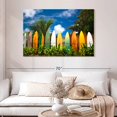 thumbnail image 2 of Elephant Stock Surfboard Row Wall Art - Horizontal Canvas Wall Art - Living Room Wall Decor - Hobbies And Lifestyle Canvas - Blue And Orange Decor - 48" x 32", 2 of 8