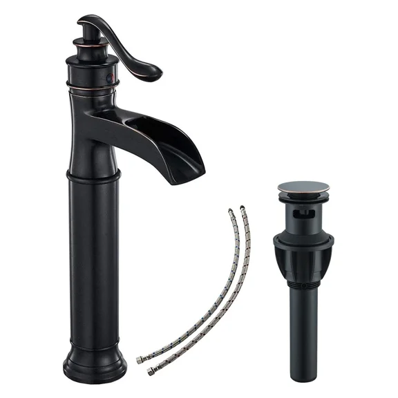 Oil Rubbed Bronze Bathroom Sink Faucet Single Handle Vessel Mixer Tap With Drain