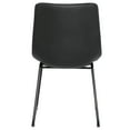 thumbnail image 4 of ZENY Urban Industrial Faux Leather Metal Frame Armless Dining Chairs, Black, 4 of 12