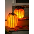 thumbnail image 2 of Evergreen LED Battery Operated Glass Pumpkin, Set of 2, Orange Mist Finish, 11.8'' x 3.5'' x 3.5'' inches, 2 of 3