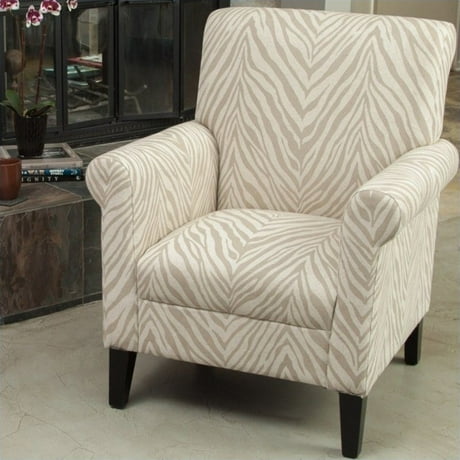 trent home frederick fabric club arm chair in beige animal print