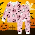 thumbnail image 3 of Huowey Halloween Bamboo Pajamas Toddler 2 Pieces Pajama Sets With Bamboo Viscose Snug Fit Pjs For Boys Comfort Long Sleeve Matching Pant Loungewear,Pink,7-8 Years, 3 of 4