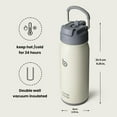 thumbnail image 2 of BOTTLE BOTTLE 16 oz sports water bottle stainless steel insulated kids water bottle with straw and pills holder for gifts and school gray, 2 of 6