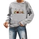 thumbnail image 1 of Gibobby Divertidas Sudaderas para mujer Sudadera de manga larga con cuello Rojoondo y estampado de de de copa de navideña para mujer (Gris, XL), 1 of 4