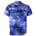 thumbnail image 2 of Men's Hawaiian Tropical Luau Aloha Beach Party Button Up Casual Dress Shirt (Royal Blue, 4XL), 2 of 4