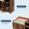 thumbnail image 3 of Wooden Cat Litter Box Cabinet - Storage Shelf and Double Door - Hidden Anti-Dog Design - Retro Style Side Table - Fits Most Litter Boxes,Rustic Brown, 3 of 6