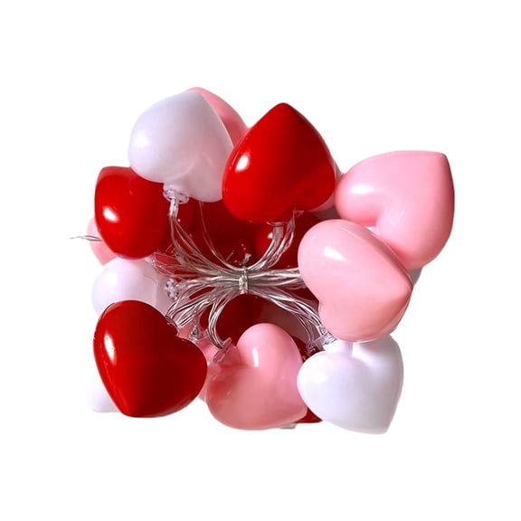 Valentine’s Day Heart String Lights Plug in, Valentines Lights with 10 LED Red Pink White Shatterproof Bulbs, Fairy Lights for Indoor Outdoor Home Decor Wedding Party Birthday, Warm White