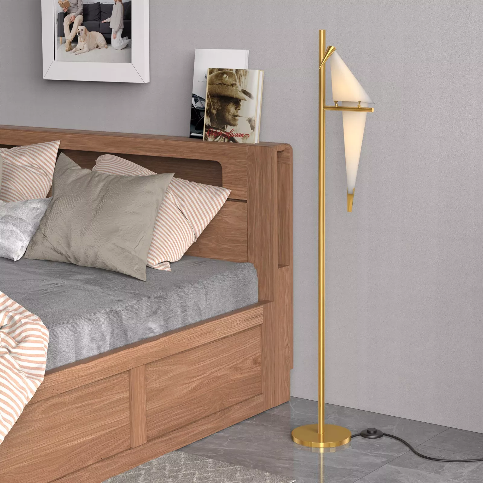 LUOLAX modern American style iron origami bird floor lamp bedroom living room floor lamp lighting LED lamp