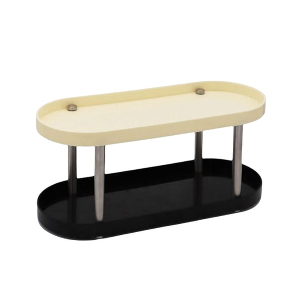 Estante de Baño Gloria Organizador de Maquillaje 2 Niveles Blanco Negro