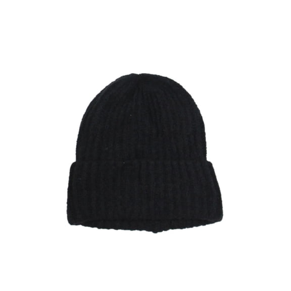 Style & Co. Womens Ribbed Knit Winter Beanie Hat Black O/S