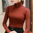 thumbnail image 3 of STETMN Women's Turtleneck Shirt Casual Long Sleeve Slim Tops Lightweight Warm Layer T-Shirt, 3 of 3