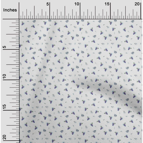 oneOone Organic Cotton Voile Fabric Leaves & Grapes Fruits Print Fabric by Yard 42 Inch Wide