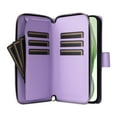 thumbnail image 6 of Compatible for iPhone 13 Wallet Case, Crossbody Strap PU Leather Folio Phone Cover, Zipper Handbag Purse with Card Holder Lanyard Flip Stand for iPhone 13, Purple, 6 of 10