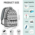 thumbnail image 6 of Retro Boho Backpack for Women - Tribal Design & Heavy Duty Oxford Fabric | 17" Laptop Compartment, Water-Resistant College Daypack for Campus, Dorm & Travel, 6 of 6
