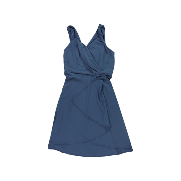 DONNA KARAN NEW YORK Womens High Low Jersey A-line Dress, Blue, 14