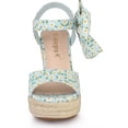 thumbnail image 2 of Sandalias de mujer con tacón de cuña Allegra K alpargata tira trasera floral plataforma Cielo azul 36, 2 of 6