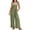 #01Army Green, variant on Wide Leg Overalls for Women Loose Fit Casual Sleeveless Linen Jumpsuit Tie Straps Bib Summer Rompers with Pockets Gray S