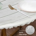 thumbnail image 3 of Eucalyptus Leaves Round Tablecloth, Fitted Table Cover with Elastic for 36"-44" Round Tables, Sage Green Summer Botanical Weeping Wooden Table Cloth Outdoor Dinning Party Waterproof Tablecloths, 3 of 7