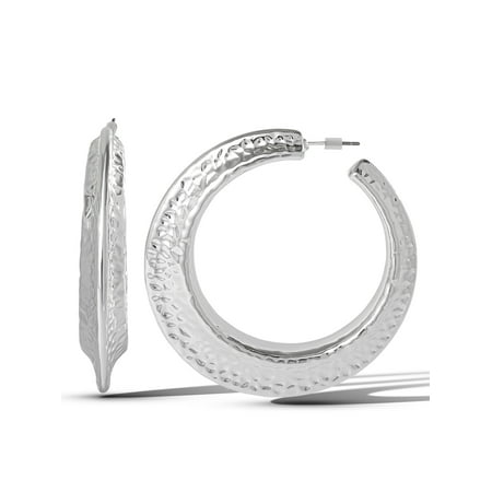 Jessica Simpson Women's Hammered Hoop Earrings
