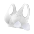 thumbnail image 2 of Lovskoo Racerback Sports Bras for Women Padded Seamless Support Bra for Yoga Gym Workout Fitness White S, 2 of 5