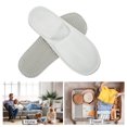 thumbnail image 4 of Zapatillas desechables plegables de punta cerrada antideslizantes para hotel, 1 par, blancas, 4 of 5