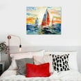 thumbnail image 4 of COMIO  Canvas Wall Art with Textured - lack Grey White Beach Pictures for Home Office Decor, 4 of 4