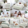 thumbnail image 5 of 3 Piece Green Pink Stripes Duvet Cover Set Full Size,Microfiber Comforter/Quilt Cover with Corner Ties and 2 Pillowcases,Gradient Geometric Smear Art Paint All Season Soft Bedding with Zipper Closure, 5 of 8
